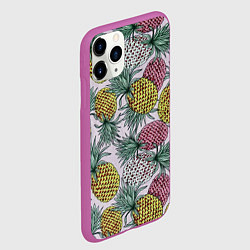 Чехол iPhone 11 Pro матовый Ананасовый урожай, цвет: 3D-фиолетовый — фото 2