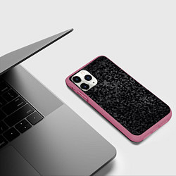 Чехол iPhone 11 Pro матовый Пиксельный паттерн Минимализм, цвет: 3D-малиновый — фото 2