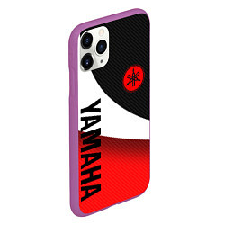 Чехол iPhone 11 Pro матовый ЯМАХА - СПОРТИВНЫЙ КАРБОН, цвет: 3D-фиолетовый — фото 2