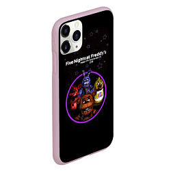 Чехол iPhone 11 Pro матовый Five Nights at Freddys - персонажи из игры, цвет: 3D-розовый — фото 2