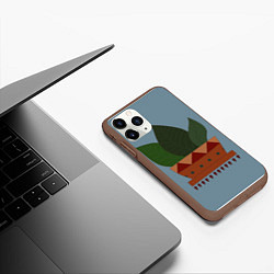 Чехол iPhone 11 Pro матовый Цветочный горшок, цвет: 3D-коричневый — фото 2