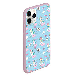 Чехол iPhone 11 Pro матовый Dab Единороги, цвет: 3D-розовый — фото 2