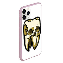 Чехол iPhone 11 Pro матовый Зуб череп, цвет: 3D-розовый — фото 2