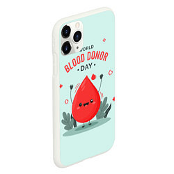 Чехол iPhone 11 Pro матовый Капелька крови, цвет: 3D-белый — фото 2