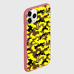 Чехол iPhone 11 Pro матовый Камуфляж Жёлто-Коричневый, цвет: 3D-малиновый — фото 2
