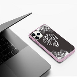 Чехол iPhone 11 Pro матовый Bones, цвет: 3D-розовый — фото 2
