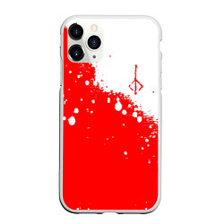 Чехол iPhone 11 Pro матовый BLOODBORNE HUNTER СИМВОЛ ОХОТНИКА, цвет: 3D-белый