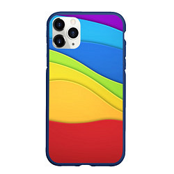 Чехол iPhone 11 Pro матовый Fashion pattern 2022 Wave, цвет: 3D-тёмно-синий