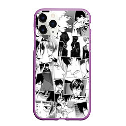 Чехол iPhone 11 Pro матовый Psycho Pass pattern, цвет: 3D-фиолетовый