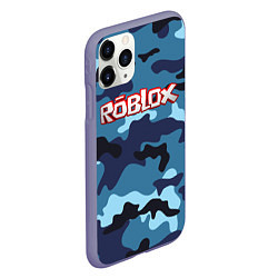 Чехол iPhone 11 Pro матовый Roblox Камуфляж Тёмно-Синий, цвет: 3D-серый — фото 2