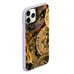 Чехол iPhone 11 Pro матовый Биткойны, цвет: 3D-светло-сиреневый — фото 2
