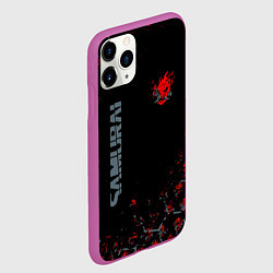 Чехол iPhone 11 Pro матовый Cyberpunk 2077 samurai Паттерн, цвет: 3D-фиолетовый — фото 2