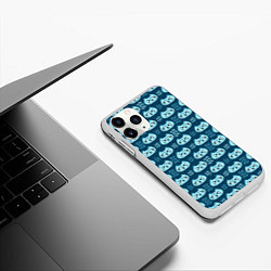 Чехол iPhone 11 Pro матовый Мордочки котов в плоском стиле Паттерн, цвет: 3D-белый — фото 2