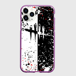 Чехол iPhone 11 Pro матовый Dead by daylight брызги красок, цвет: 3D-фиолетовый