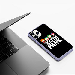 Чехол iPhone 11 Pro матовый Южный парк мультфильм - персонажи, цвет: 3D-светло-сиреневый — фото 2