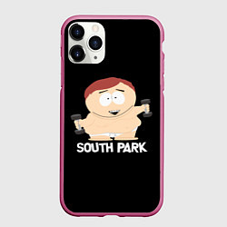 Чехол iPhone 11 Pro матовый Южный парк - Эрик с гантелями, цвет: 3D-малиновый