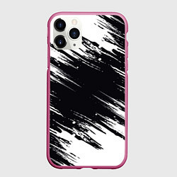 Чехол iPhone 11 Pro матовый БЕЛАЯ КРАСКА БРЫЗГИ, цвет: 3D-малиновый