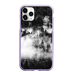 Чехол iPhone 11 Pro матовый Мрачный лес - туман, цвет: 3D-светло-сиреневый