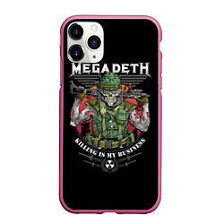 Чехол iPhone 11 Pro матовый MEGADETH killing is my business, цвет: 3D-малиновый