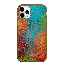 Чехол iPhone 11 Pro матовый Капли на стекле Vanguard pattern, цвет: 3D-коричневый