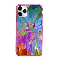 Чехол iPhone 11 Pro матовый Abstract color pattern Summer 2022, цвет: 3D-малиновый