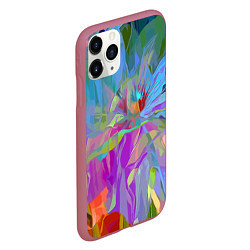 Чехол iPhone 11 Pro матовый Abstract color pattern Summer 2022, цвет: 3D-малиновый — фото 2