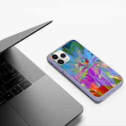 Чехол iPhone 11 Pro матовый Abstract color pattern Summer 2022, цвет: 3D-светло-сиреневый — фото 2