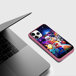 Чехол iPhone 11 Pro матовый Super Mario Odyssey Space Video game, цвет: 3D-малиновый — фото 2