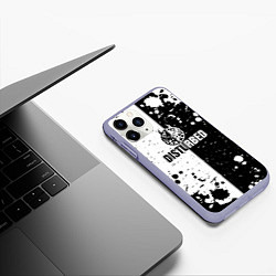 Чехол iPhone 11 Pro матовый Disturbed черное белое, цвет: 3D-светло-сиреневый — фото 2