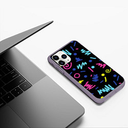 Чехол iPhone 11 Pro матовый Neon color pattern Fashion 2032, цвет: 3D-серый — фото 2