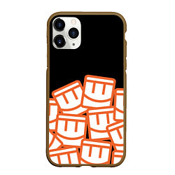 Чехол iPhone 11 Pro матовый Куча смайликов из REC ROOM, цвет: 3D-коричневый