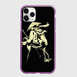 Чехол iPhone 11 Pro матовый Ниндзя-воин, цвет: 3D-фиолетовый