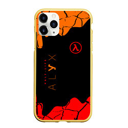 Чехол iPhone 11 Pro матовый Half-life потёки, цвет: 3D-желтый