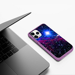 Чехол iPhone 11 Pro матовый Открытый космос Star Neon, цвет: 3D-фиолетовый — фото 2