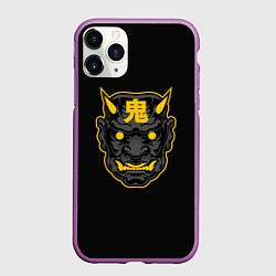 Чехол iPhone 11 Pro матовый Желтый Неоновый Они, цвет: 3D-фиолетовый