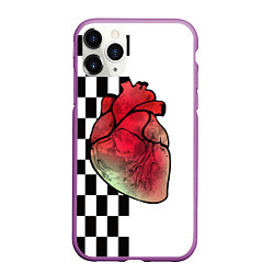 Чехол iPhone 11 Pro матовый My heart, Моё сердце, цвет: 3D-фиолетовый