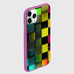 Чехол iPhone 11 Pro матовый Colored Geometric 3D pattern, цвет: 3D-фиолетовый — фото 2
