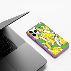 Чехол iPhone 11 Pro матовый Banana pattern Summer Food, цвет: 3D-фиолетовый — фото 2