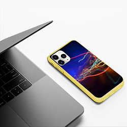 Чехол iPhone 11 Pro матовый Neon vanguard pattern Lightning Fashion 2023, цвет: 3D-желтый — фото 2