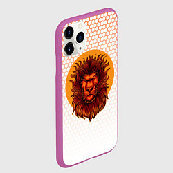 Чехол iPhone 11 Pro матовый Солнечный лев, цвет: 3D-фиолетовый — фото 2