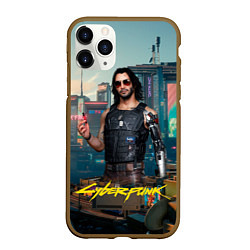 Чехол iPhone 11 Pro матовый Vi Cyberpunk2077, цвет: 3D-коричневый