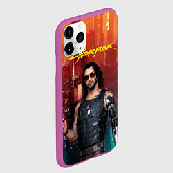 Чехол iPhone 11 Pro матовый Cyberpunk2077 Vi, цвет: 3D-фиолетовый — фото 2