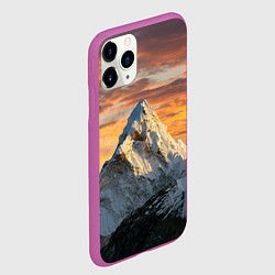 Чехол iPhone 11 Pro матовый Та самая Джомолунгма Сагарматха Everest, цвет: 3D-фиолетовый — фото 2