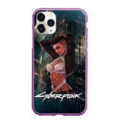 Чехол iPhone 11 Pro матовый VI ВИ CYBERPUNK2077, цвет: 3D-фиолетовый