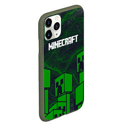 Чехол iPhone 11 Pro матовый Minecraft майнкрафт Зомби, цвет: 3D-темно-зеленый — фото 2