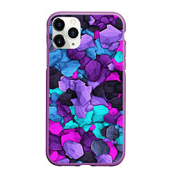 Чехол iPhone 11 Pro матовый Магические кристаллы, цвет: 3D-фиолетовый