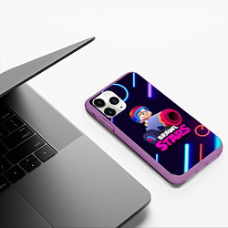 Чехол iPhone 11 Pro матовый Brawl stars Bonny, цвет: 3D-фиолетовый — фото 2