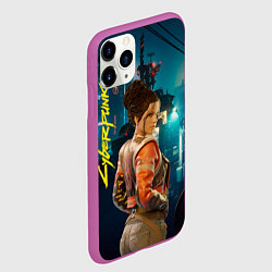 Чехол iPhone 11 Pro матовый Панам Nightcity, цвет: 3D-фиолетовый — фото 2