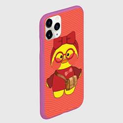 Чехол iPhone 11 Pro матовый Лалафанфан в красных очках, цвет: 3D-фиолетовый — фото 2