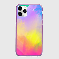 Чехол iPhone 11 Pro матовый Красочный неон, цвет: 3D-фиолетовый